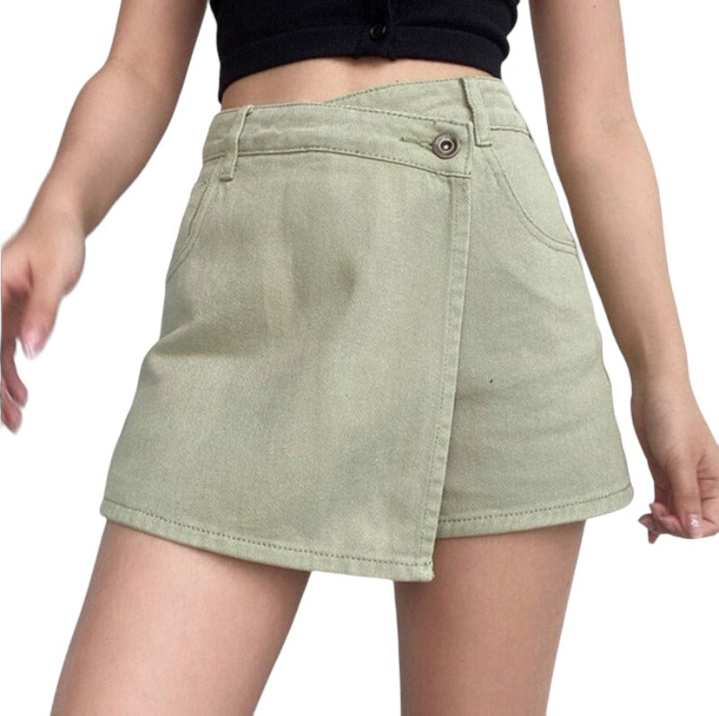 Slim Vintage mini denim skirt.