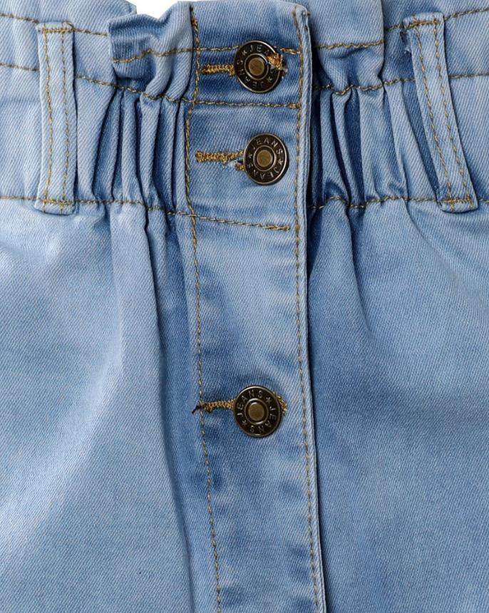 Skinny Daily Pocket Design Midi Denim Skirt.