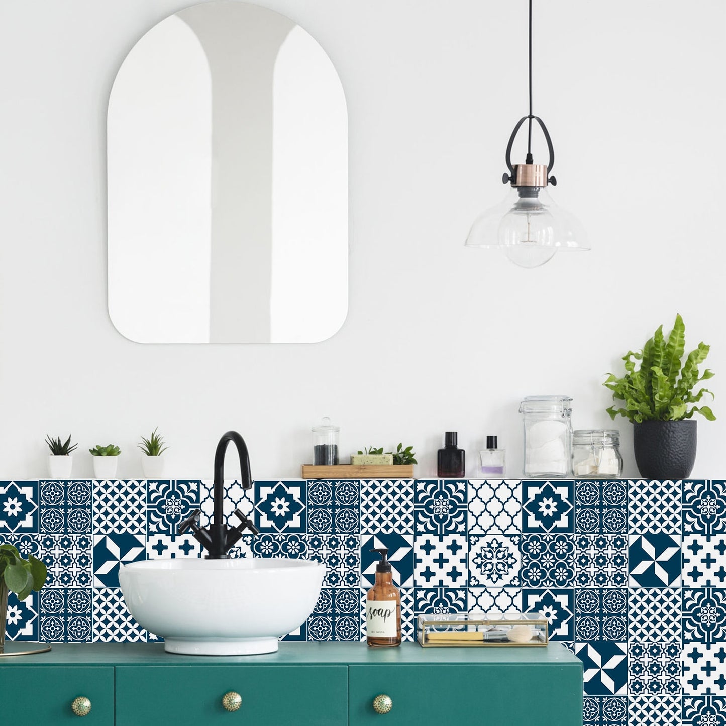 24 Pieces Retro waterproof tile Wall Stickers ( Self-Adhesive ).
