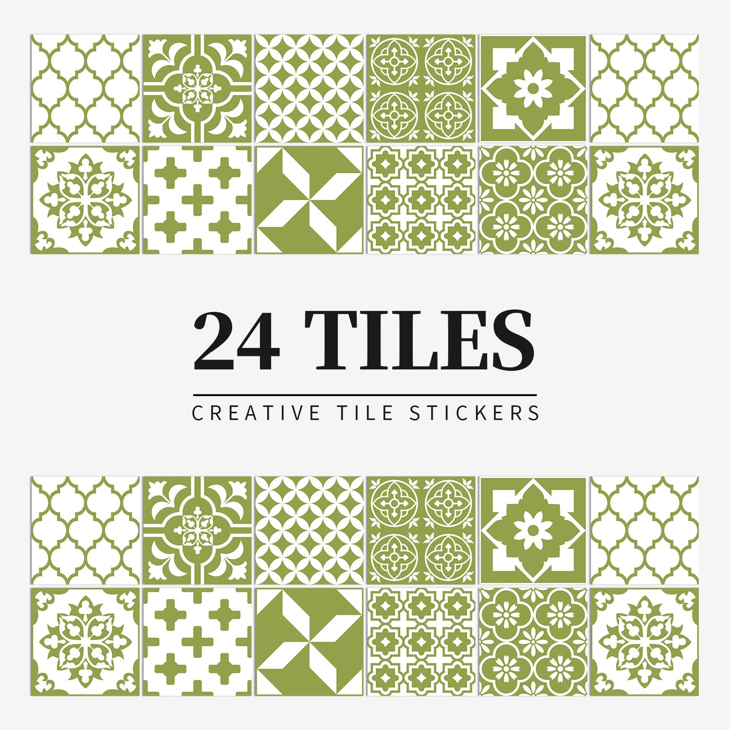 24 Pieces Retro waterproof tile Wall Stickers ( Self-Adhesive ).
