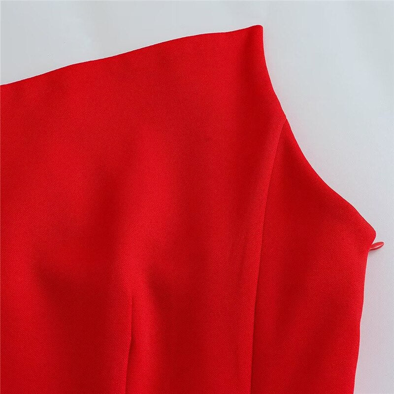Sexy Off-The-Shoulder Zipper Short Style Vest Top
