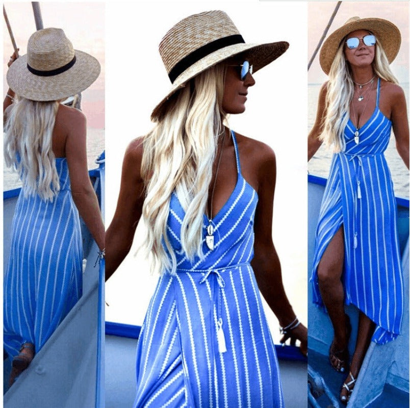 Irregular Women's Dress With Suspenders