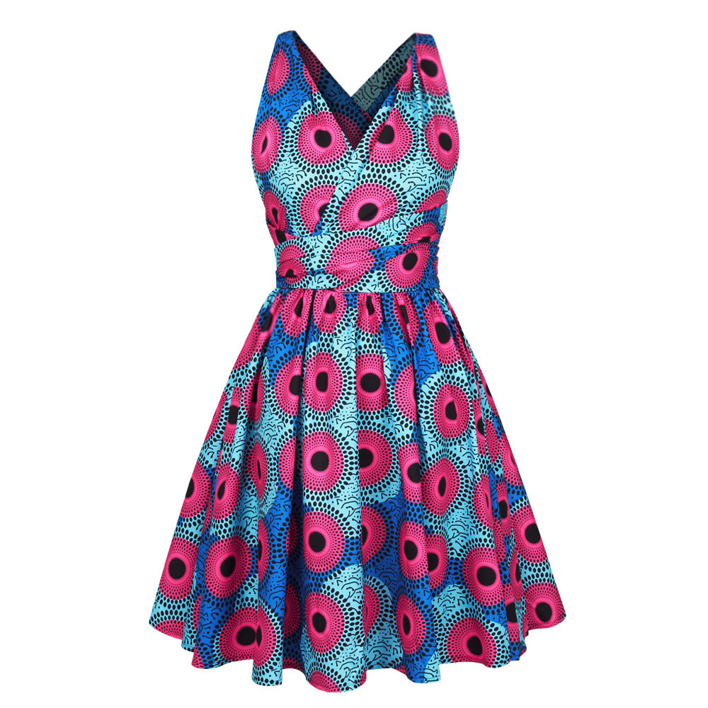 Pleated nightclub sexy v-neck dress