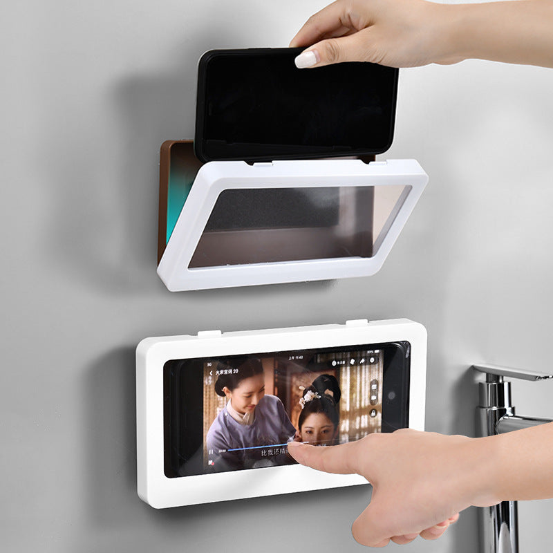 Waterproof bathroom phone holder