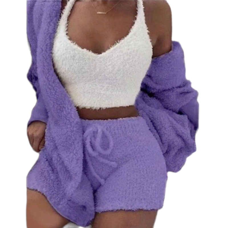 Autumn Winter 3 Piece Fluffy Outfits