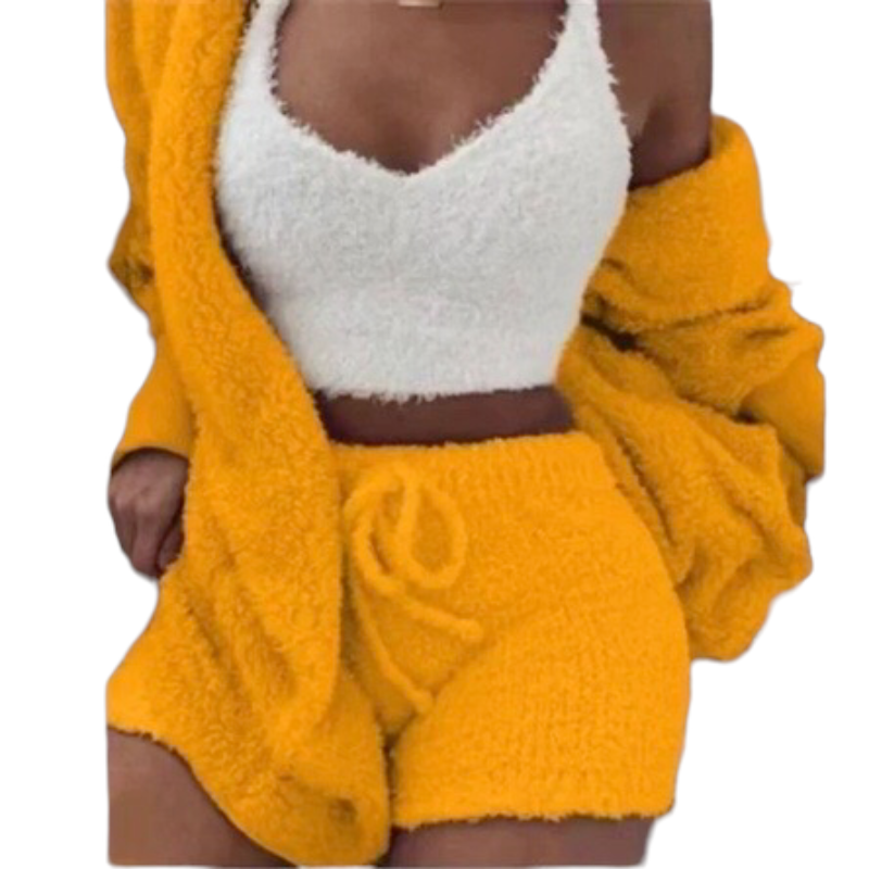 Autumn Winter 3 Piece Fluffy Outfits