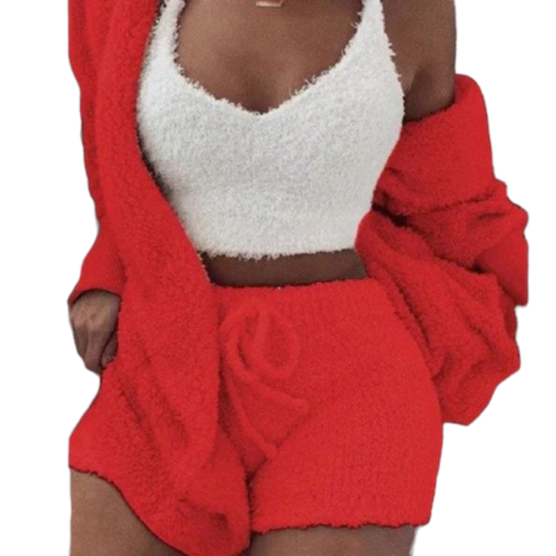 Autumn Winter 3 Piece Fluffy Outfits
