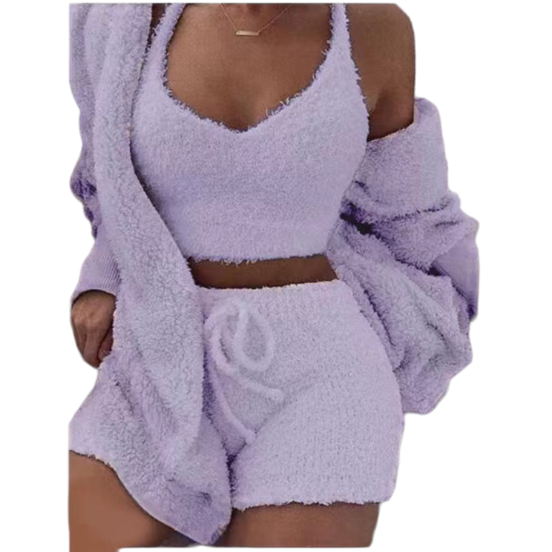Autumn Winter 3 Piece Fluffy Outfits