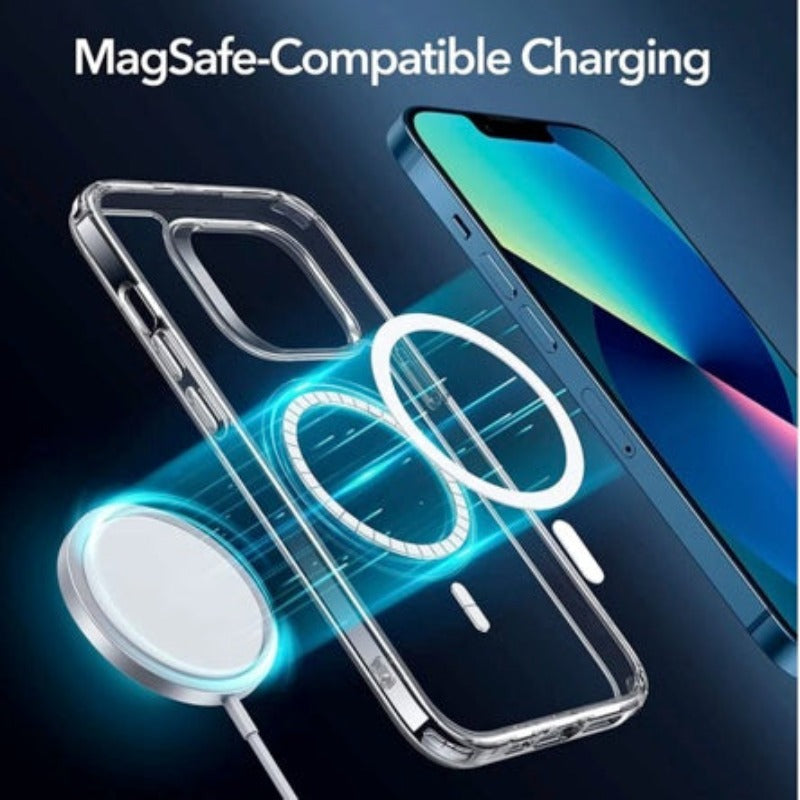 Luxury Metal Bumper For Magsafe Magnetic Wireless Charging Case For iPhone 13 12 Pro Max Transparent With Lens Protector Cover