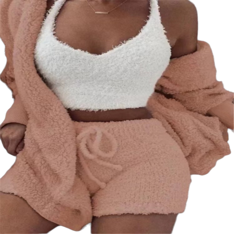 Autumn Winter 3 Piece Fluffy Outfits