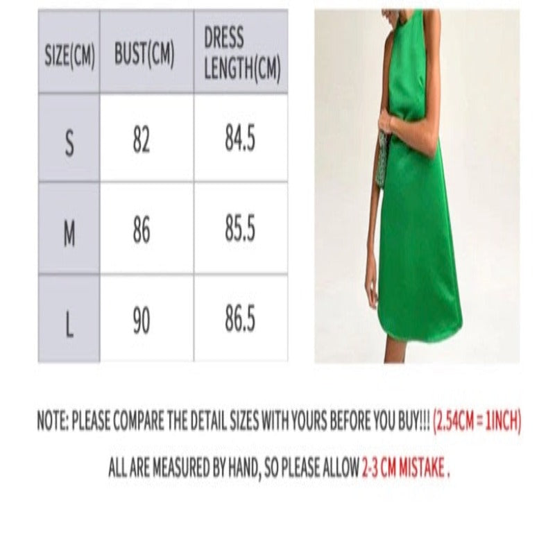 Women satin Vest Dress Solid colors