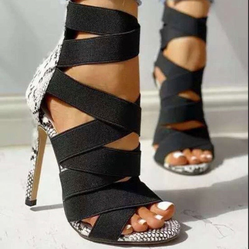 Fish mouth super high heels .