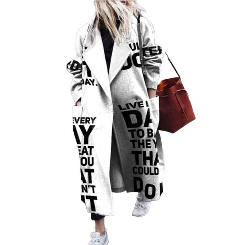 New Vintage printed Winter Long Cardigan Coat