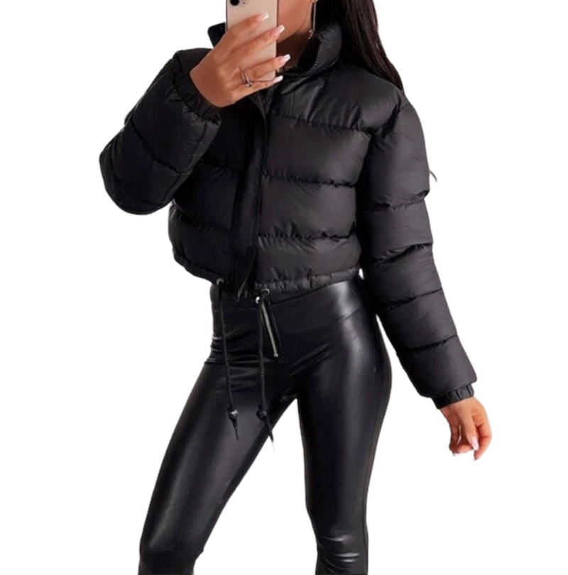Puffy crop Jacket For Warmth