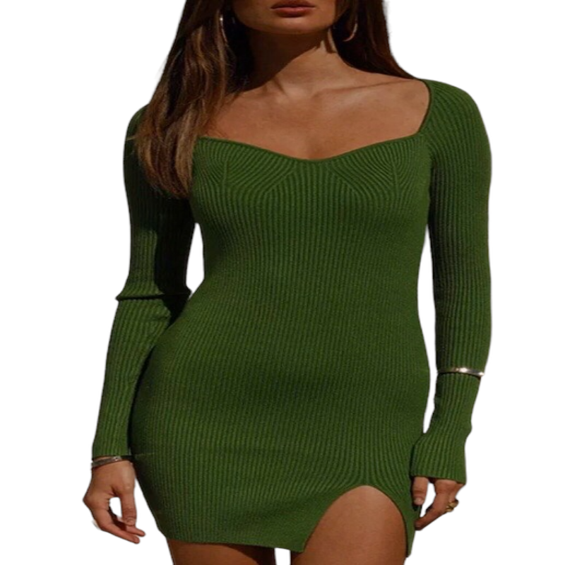 Elegant Knitted Sweater Dress for Women