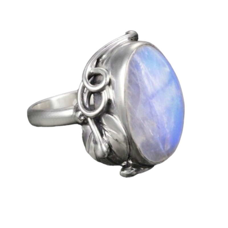 Natural Moonstone 925 Sterling Silver rings For Women