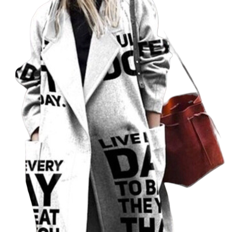 New Vintage printed Winter Long Cardigan Coat