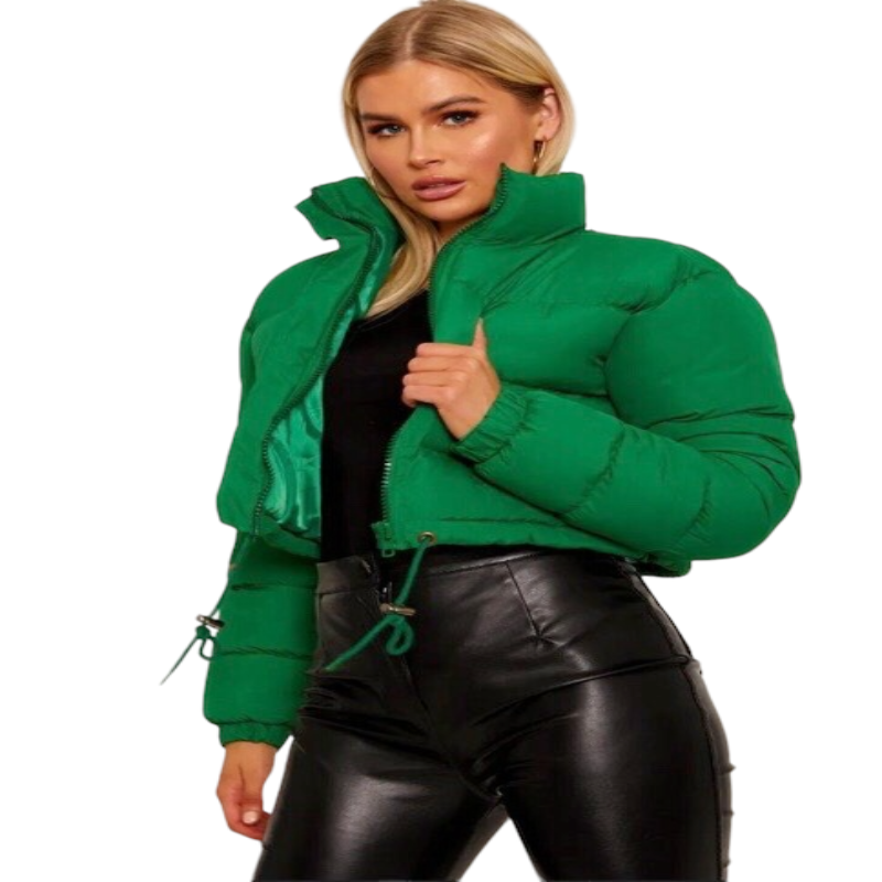Puffy crop Jacket For Warmth