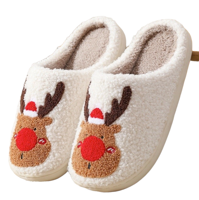 Christmas Winter Home Slippers , Slip On House Shoes.