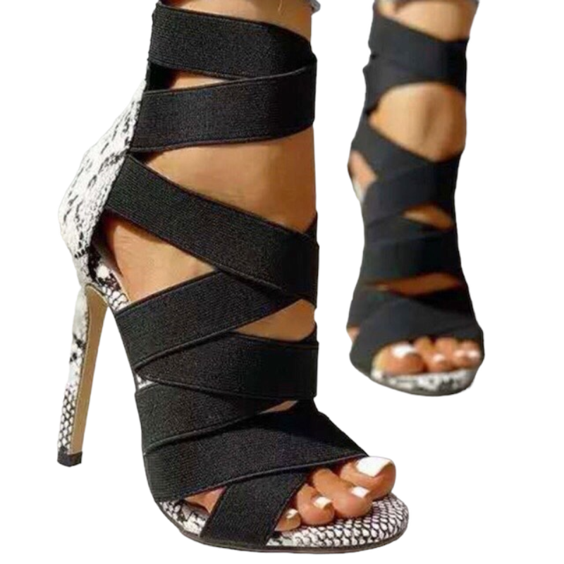 Fish mouth super high heels .