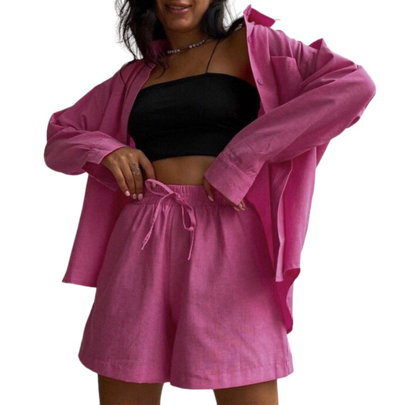 Casual Women Summer Tracksuit Shorts Two Piece Set .