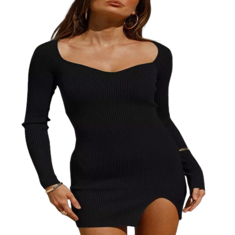 Elegant Knitted Sweater Dress for Women