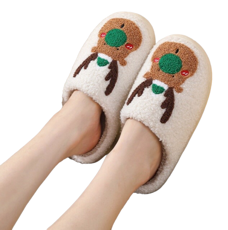 Christmas Winter Home Slippers , Slip On House Shoes.