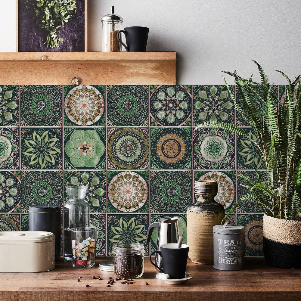 24 Pieces Retro waterproof tile Wall Stickers ( Self-Adhesive ).