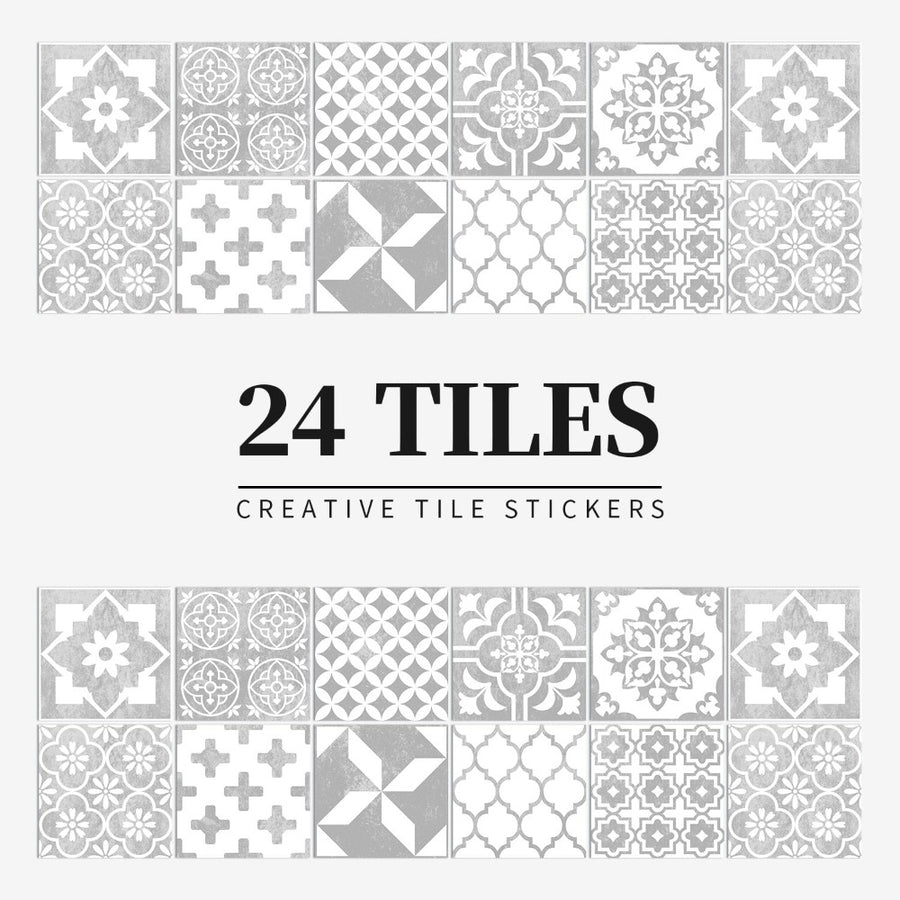 24 Pieces Retro waterproof tile Wall Stickers ( Self-Adhesive ).