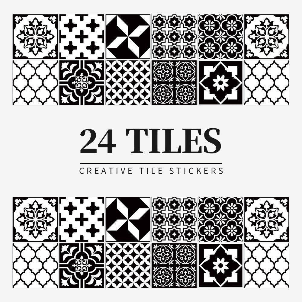 24 Pieces Retro waterproof tile Wall Stickers ( Self-Adhesive ).