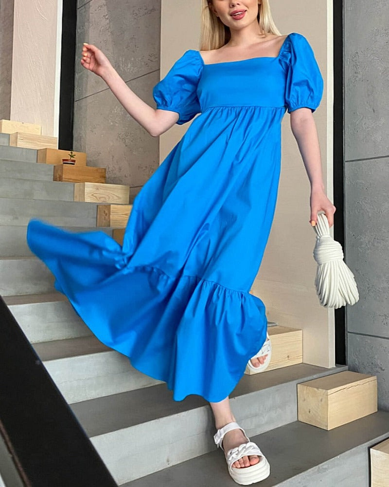 Royal Blue Women's Summer Maxi Dress .
