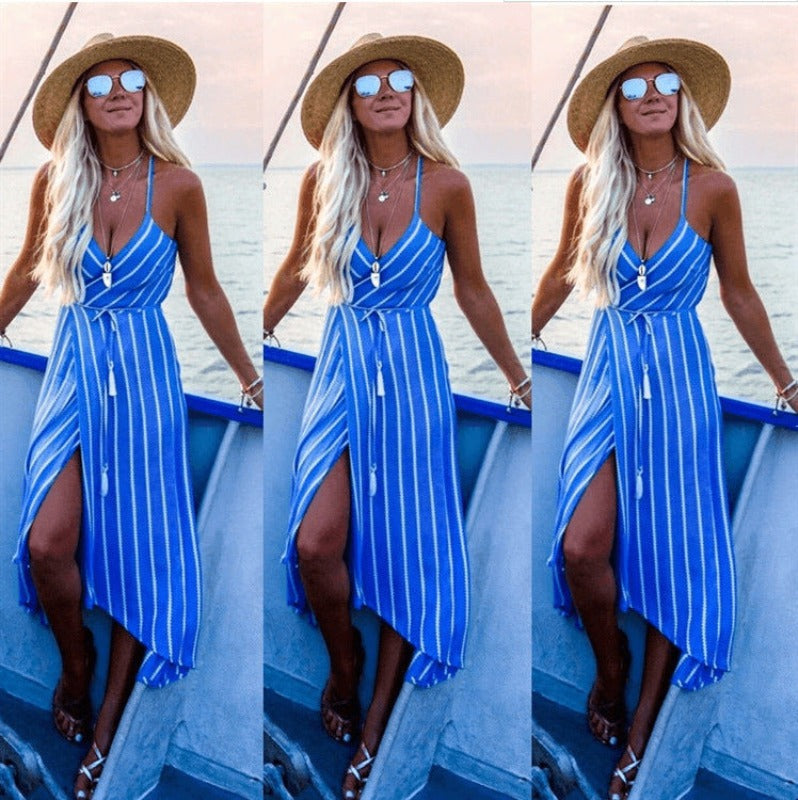 Irregular Women's Dress With Suspenders