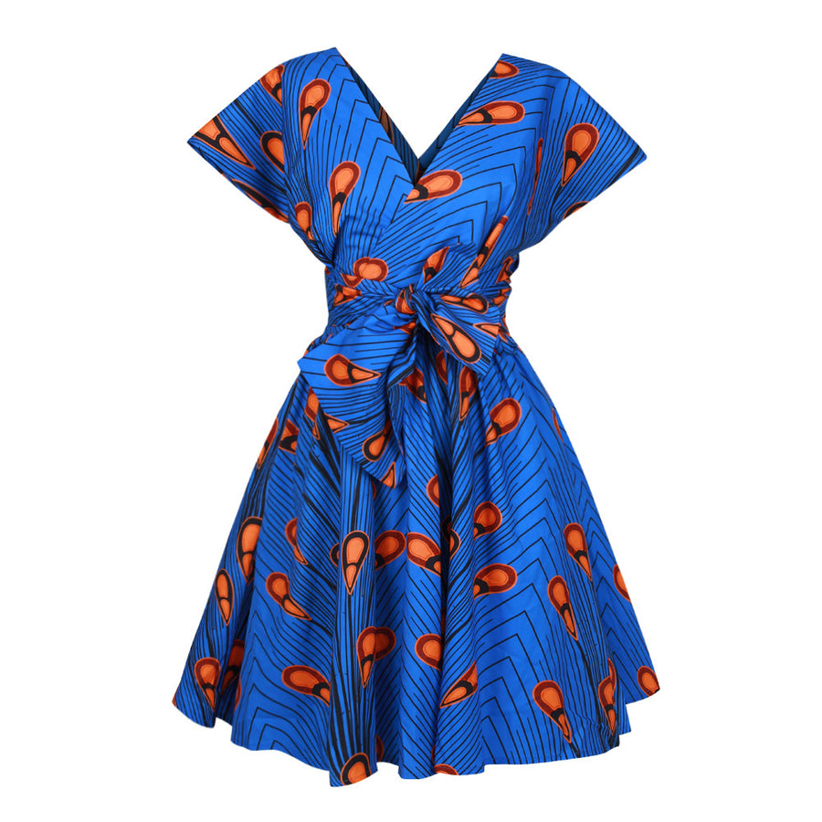Pleated nightclub sexy v-neck dress