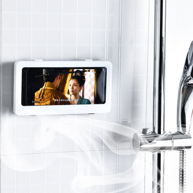 Waterproof bathroom phone holder