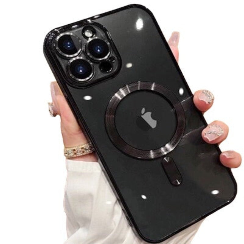 Luxury Transparent Magnetic For Magsafe Wireless Charging Case For iPhone 14 Plus 13 12 11 Pro Max Clear Plating Silicone Cover