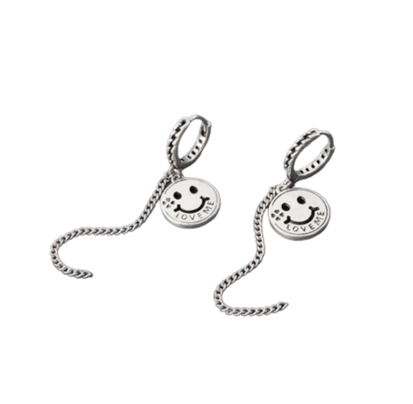 925 Sterling silver earrings for women ( smiley face )