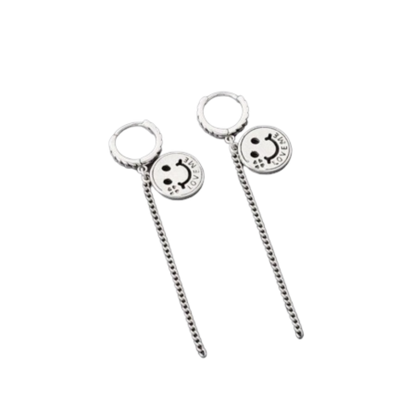 925 Sterling silver earrings for women ( smiley face )