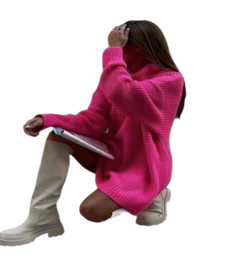 Women Oversize Knitted Sweater dress for Autumn and winter