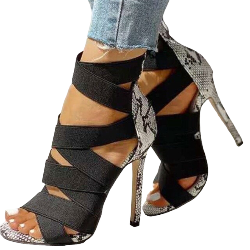 Fish mouth super high heels .