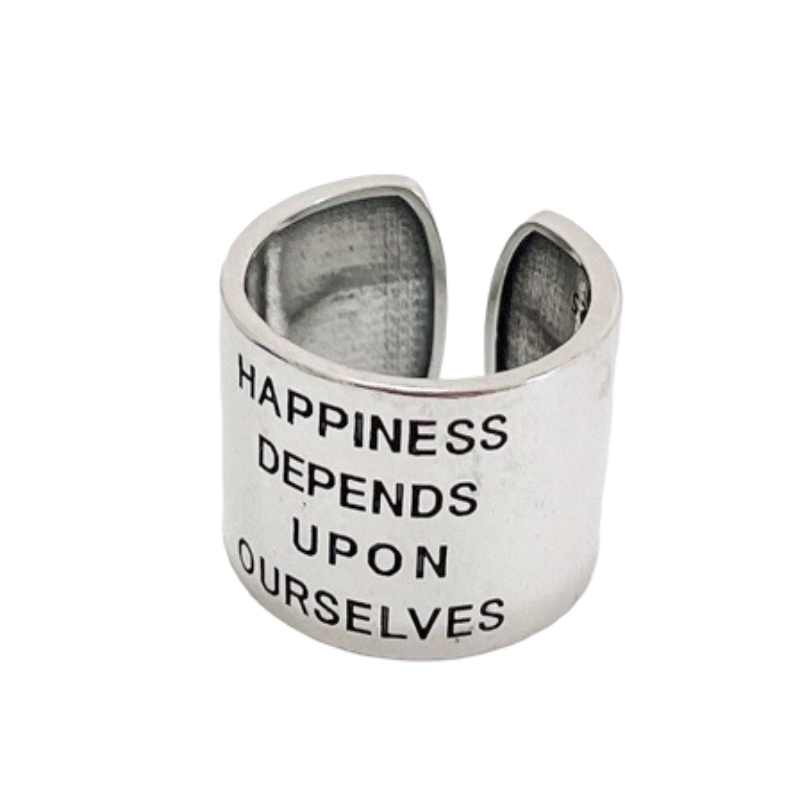 100% Solid 925 Sterling Silver Letters Open Rings For Women