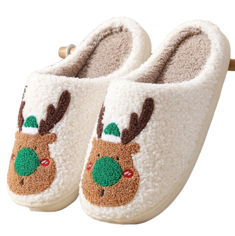 Christmas Winter Home Slippers , Slip On House Shoes.