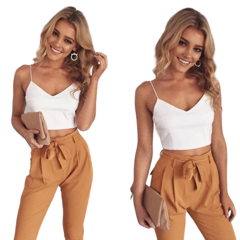 Two-pieces camisole casual set.