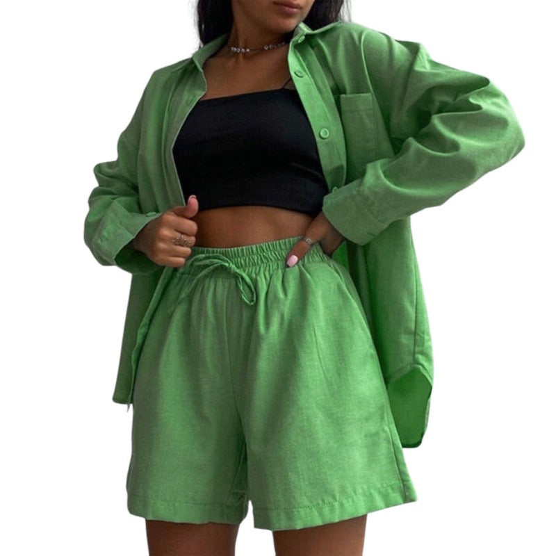Casual Women Summer Tracksuit Shorts Two Piece Set .