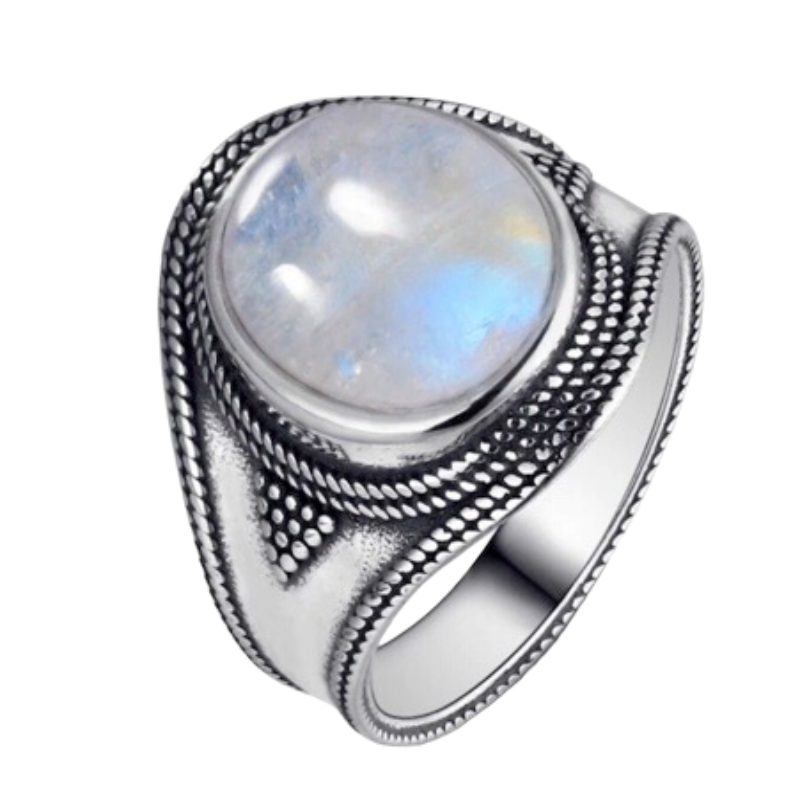 Natural Moonstone 925 Sterling Silver rings For Women