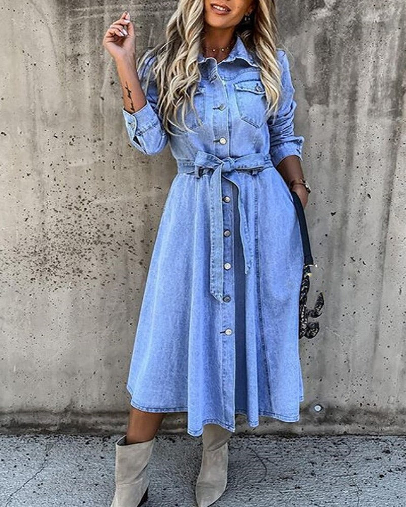 Denim long sleeves Mini Dress