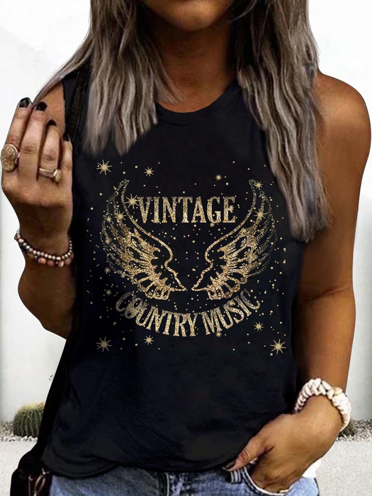 Vintage Country Music Tank Tops for Women .