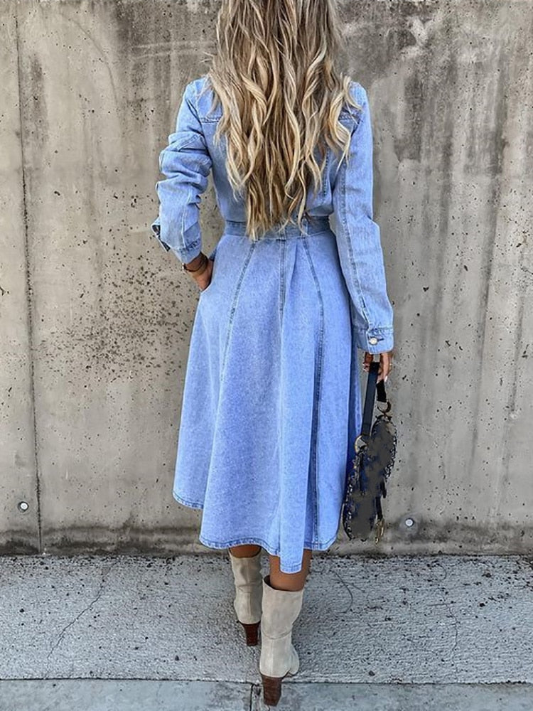Denim long sleeves Mini Dress